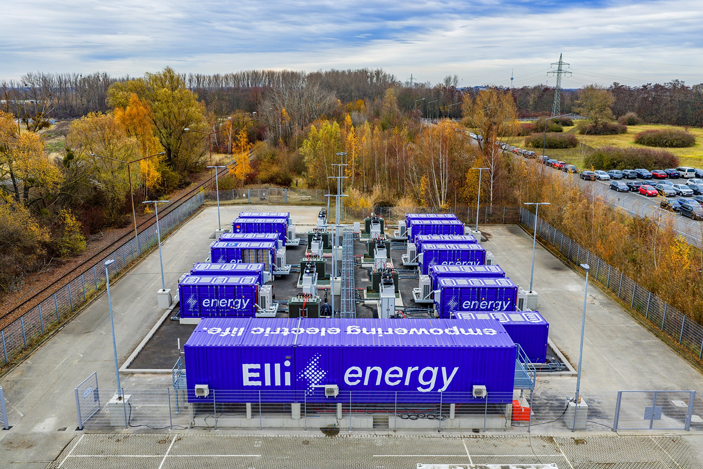 Aerial view of the Elli PowerCenter battery energy storage project